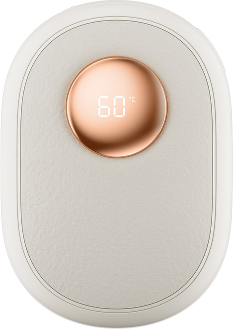 바이유 퍼 소재 Type-C 충전식 손난로 보조배터리 겨울 필수 휴대용 손난로 전기 핫팩, 화이트, 1개