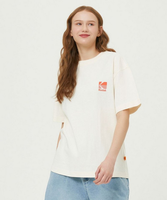 [백화점판] 코닥 인싸템 (정상가 : 59 000원) 빅로고 코튼 반팔 티셔츠 IVORY