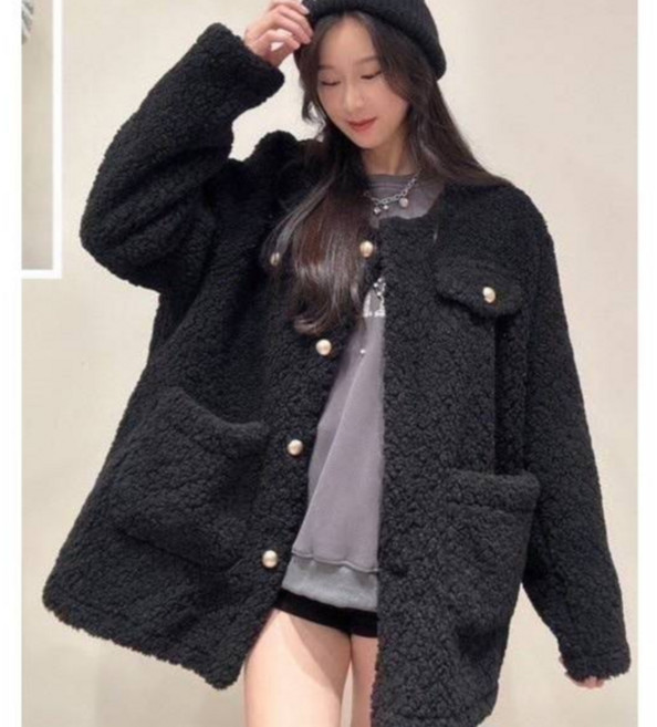 雪莉小姐 中大尺碼 保暖羊羔毛絨小香外套 高級感QQ麂皮絨大衣 M-3L