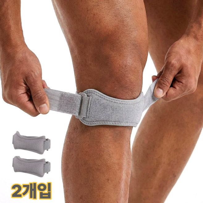 차머덕트 압박 무릅 보호대 여성 남성 슬개골 고탄력 무릎보호대, 그레이, 2개