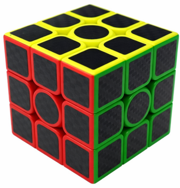 바이아 탄소 3x3 스피드 큐브 퍼즐 두뇌게임, 1개, 혼합