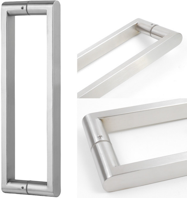 무드체인지 스텐 플랫엣지 강화도어 유리문 손잡이 센터340mm, 스텐무광, 1세트