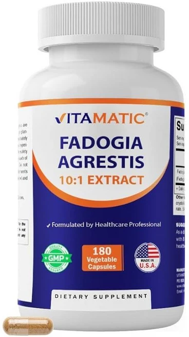 Vitamatic Fadogia Agrestis 10:1 추출물 600mg (파도지아 스템 6000mg 동등) 식물성 캡슐 180개, 1개, 180정 - 쿠팡
