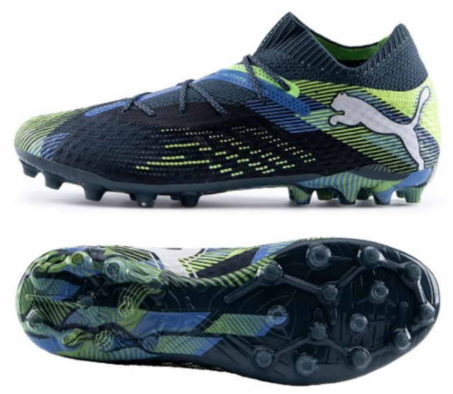 푸마 축구화 퓨쳐7 얼티메이트 미드 발목형 네이비 형광 107922-03