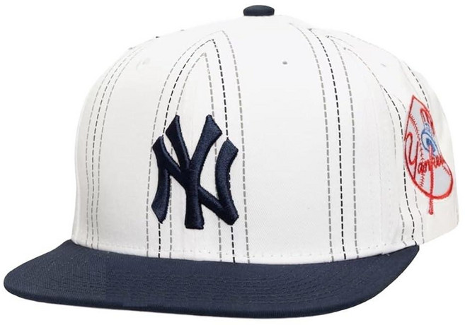 Mitchell & Ness New York Yankees Triplin 스냅백 모자 캡 - 화이트 [호환], Mitchell & Ness New York Yanke