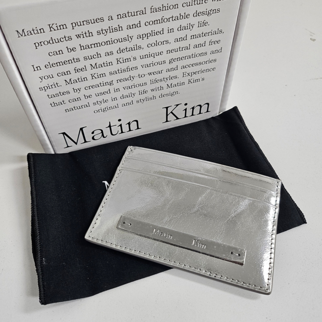 [백화점 정품] 마뗑킴 빈티지 카드지갑 MatinKim 로고 월렛 블랙 실버
