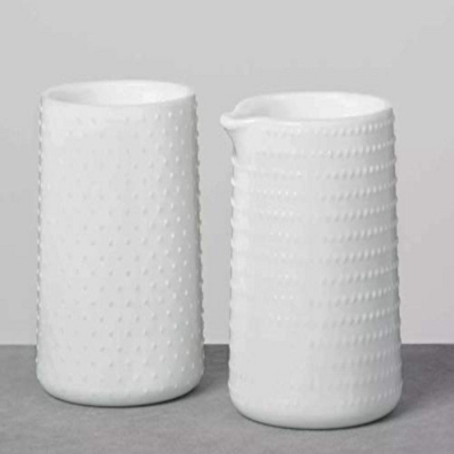 Milkglass Creamer & Sugar Set White, 1개