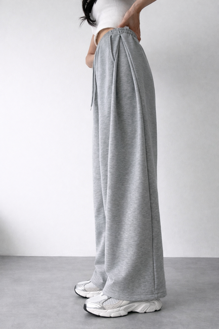 하루데코 키작녀 여성 숏/롱 사이드 핀턱 트레이닝 밴딩 팬츠