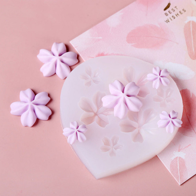 [야화] 생크림 벚꽃 머랭 쿠키 데코 실리콘 다용도 몰드, 꽃 생크림 ba4, 1개, 투명