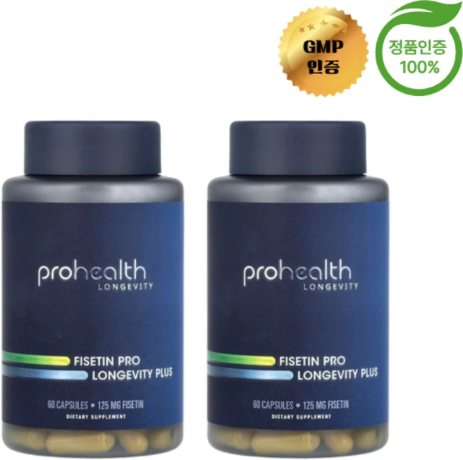 1+1 프로헬스 롱제비티 피세틴 프로 장수 플러스 캡슐 60정, 2개 - 쿠팡