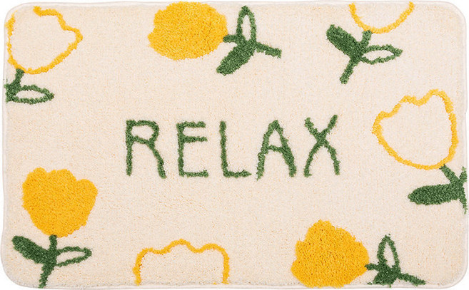 Soaring Pig 홈플라워 극세사 주방 욕실 미끄럼방지 매트, 50*80CM, E, 1개