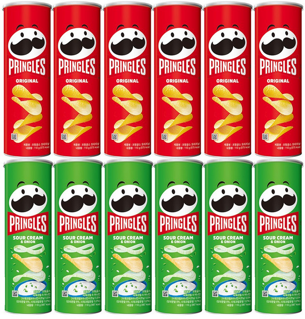 프링글스 오리지널+양파, 110g, 12개
