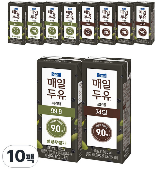 매일두유 서리태5+검은콩5 190ml 총10팩