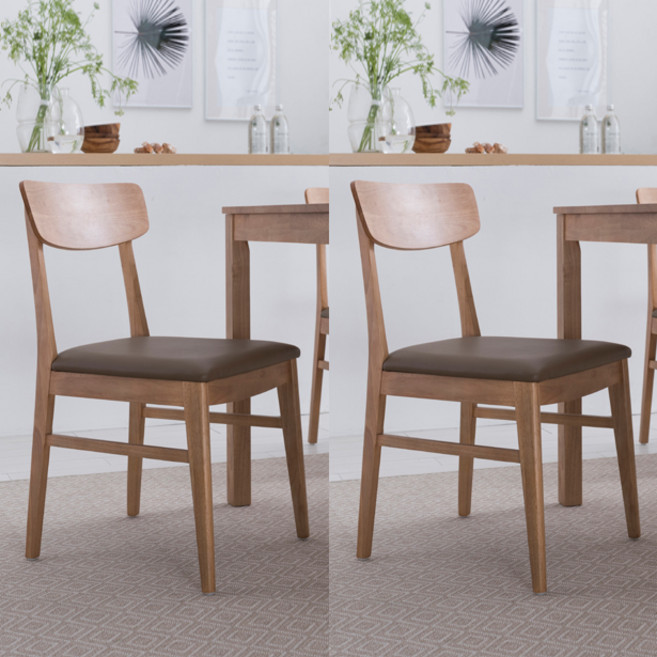 리바트 뉴시나몬 원목식탁의자 2개세트, 원목, 2개, 원목
