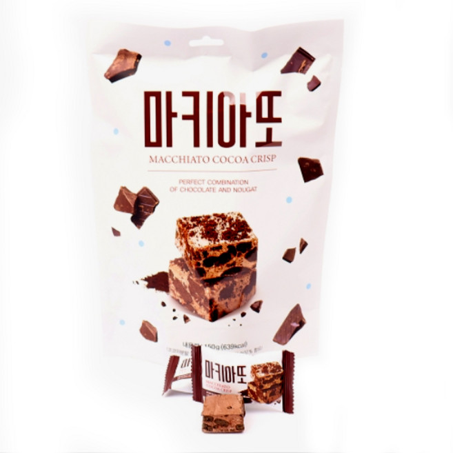 대만 누가 스낵 트윈피시 마키아또 코코아 누가 크리스피 사무실 간식 무설탕 스낵, 1개, 150g