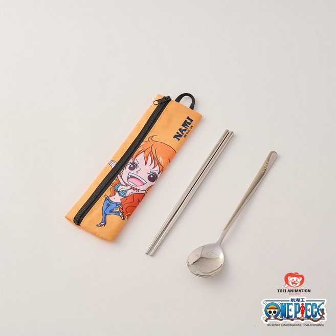 航海王 One Piece 不鏽鋼餐具組 (附收納袋) 便攜餐具, 娜美, 1個