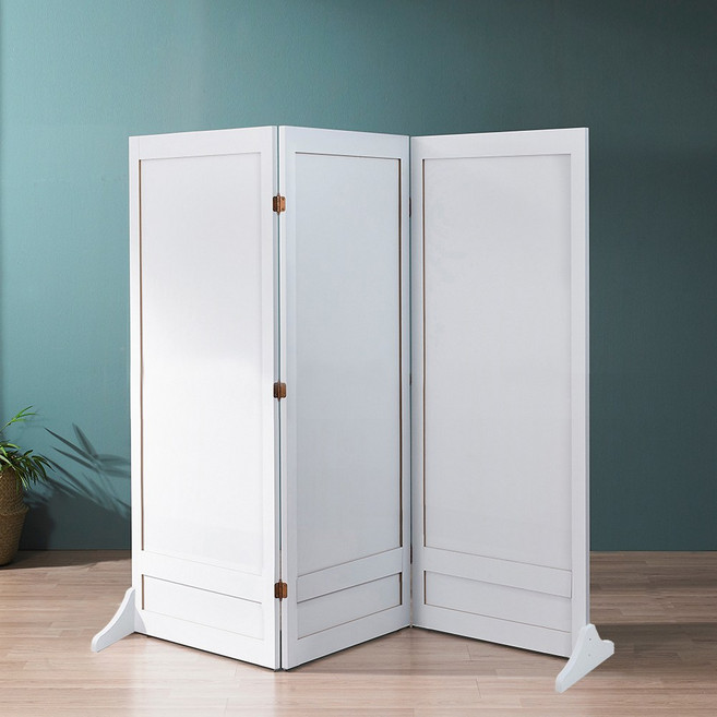 접이식 3단 (1200x1500) 파티션 가림막 식당 칸막이 가벽 공간분리, 올화이트