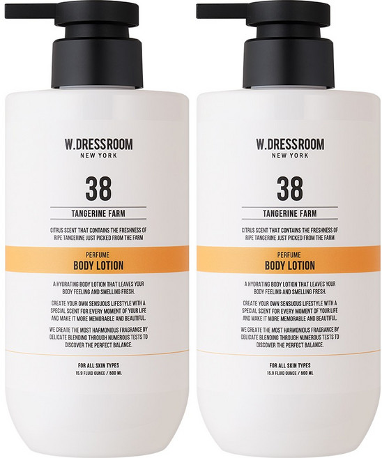 더블유드레스룸 퍼퓸 바디로션 38 탠저린팜, 500ml, 2개