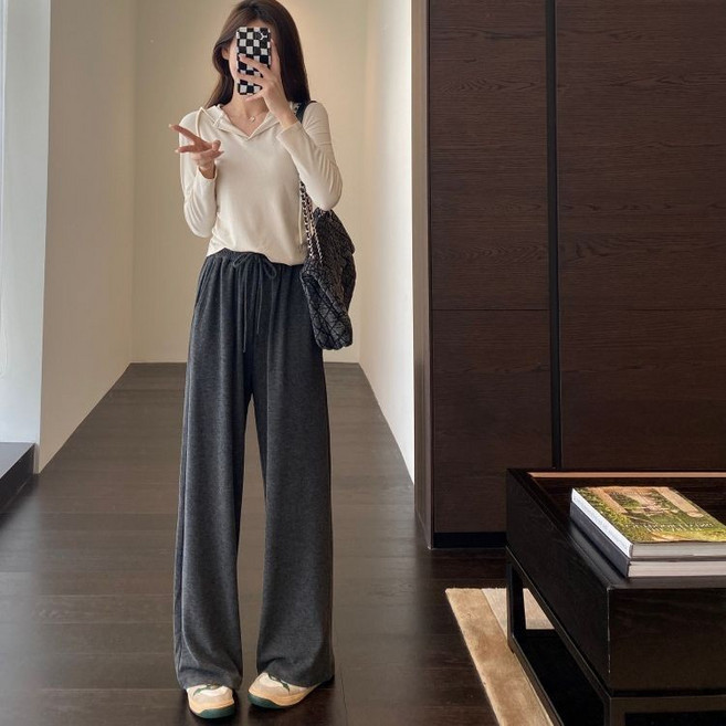 闊腿褲 高腰顯瘦韓系女生秋冬長褲
