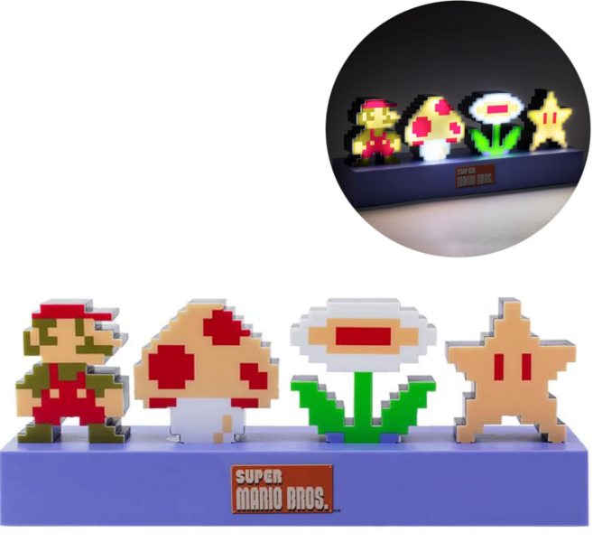 슈퍼 마리오 브라더스 아이콘 조명 라이트 사운드 리액티브 모드 슈퍼 마리오 피규어 침실 액세서리 장식, 특급국제배송+7000원(3~4일소요), 1개