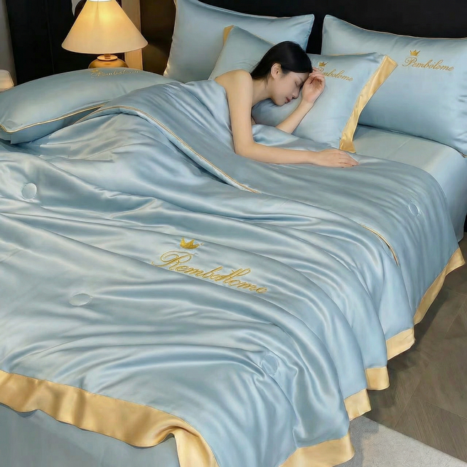 마술사 시원한 여름 이불 사계절 이불 차렵이불 캠핑 이불, 스카이블루