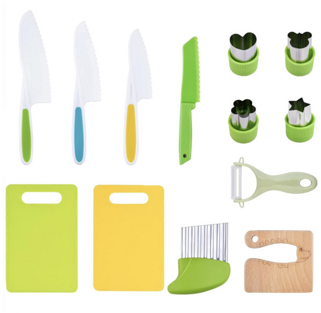 아동 어린이 요리 쿠킹도구 세트 주방놀이세트 도마 칼 감자칼 크링클컷 등 다양한 세트 구성 미국의 아마존 화제의 베스트셀러 같은 구성, 1개, 멀티, 13개 구성