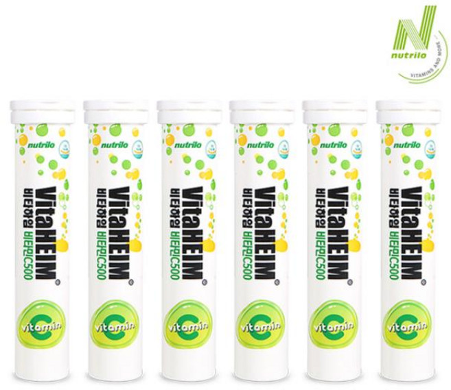 비타하임 발포비타민 20정 6통-비타민C, 6개