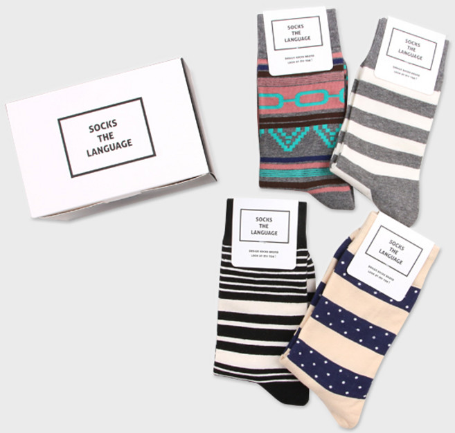 삭스더랭귀지 안녕 반가워 (양말4SET)