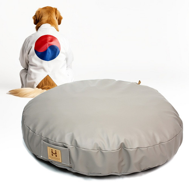 개모찌 국내생산 알러지케어 방수 반려동물 방석, 원형, 모카