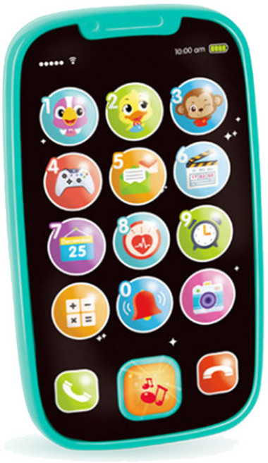 [홀라] 마이 퍼스트 스마트폰 (아기 멜로디 장난감 전화기), 블루, 1개