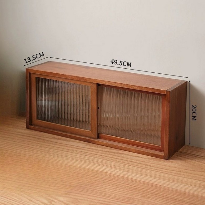 엔틱 원목 소형 수납 장식장 탁상원목 수납함, 원목 미닫이 수납함, 1개