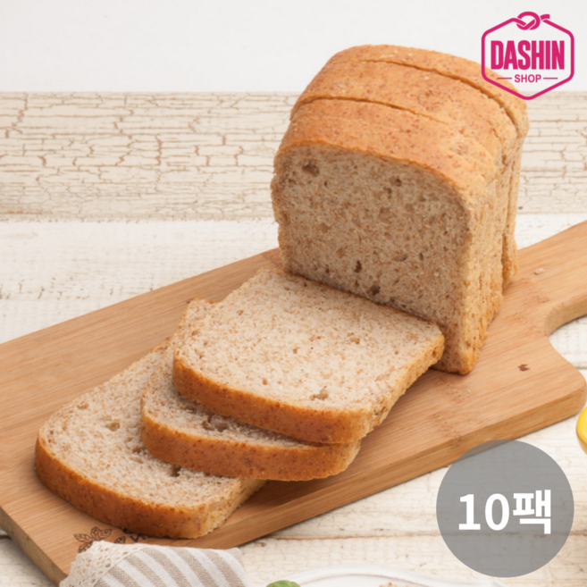 [주문 후 제빵] 통밀당 천연발효종 통밀식빵 330g(10조각) / 아르토스베이커리 비건빵, 330g, 10개