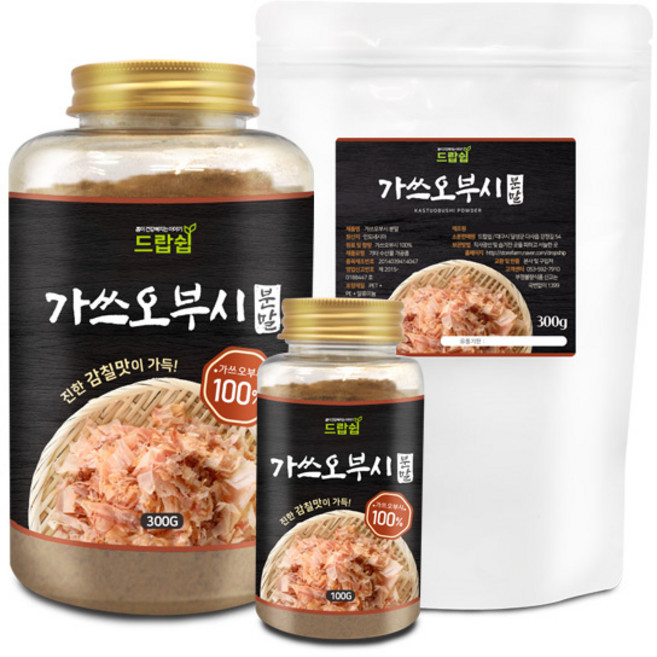 드랍쉽 가쓰오부시 분말 모음 가루 천연 조미료 우동 육수, 300g