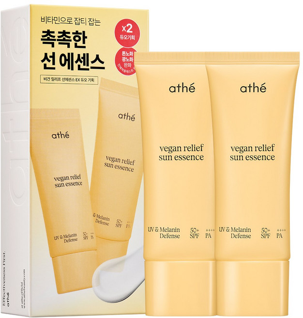 아떼 비건 릴리프 선 에센스 SPF50 + PA++++, 35ml, 2개