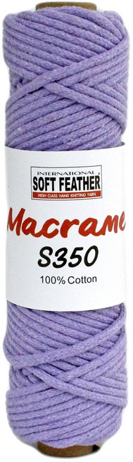 國際SOFT FEATHER Macrame編結棉線 S350 3mm 100%純棉 紫色, 08, 1個