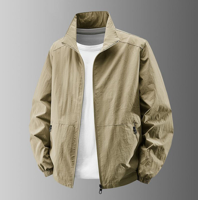 캐주얼 중년 남성 자켓 루즈핏 봄 가을 간절기 코트 중장년 아빠 차이나넥 바람막이 점퍼 WXY