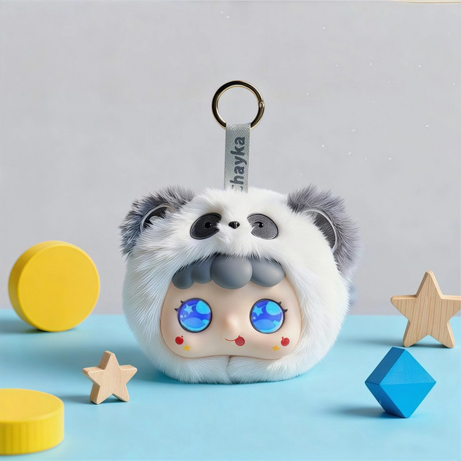 귀여운 AI 인형 음성대화 스마트 캐릭터 봉제 인형 가방 키링 미니 인형 생일 선물, 1개, 화이트 팬더 캐릭터, 15cm