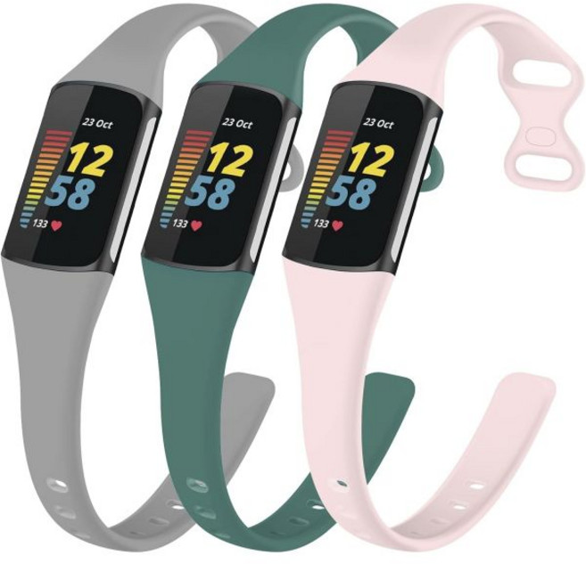 Fitbit Charge 6 여성 남성 호환 TopPerfekt 슬림 밴드 조절 가능한 소프트 실리콘 스포츠 교체용 워치 밴드 스트랩 5 활동 추적기용 팔찌