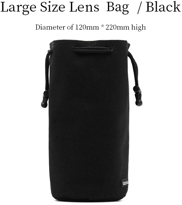 BOONA 렌즈 가방 배낭 드로스트링 파우치 플리스 방수 카메라 DSLR 니콘 캐논 펜탁스 보호