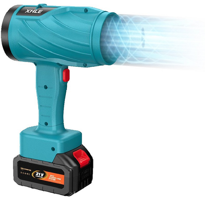 TOPWAY 手持式暴風機 (牧田電池21V通用) 空氣砲 渦輪吹風機, 1個, 2電1充 (附工具箱)