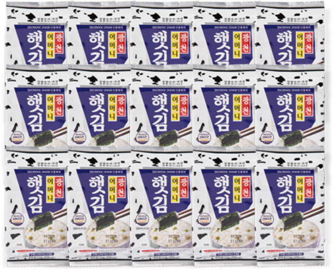 [광천어머니김 본사 발송] 식탁김, 15g, 15개