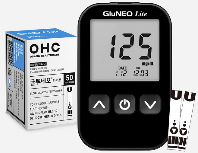 OHC 오상헬스케어 국산 글루네오라이트 혈당측정기 혈당시험지 50매, 혈당시험지50매, 1개