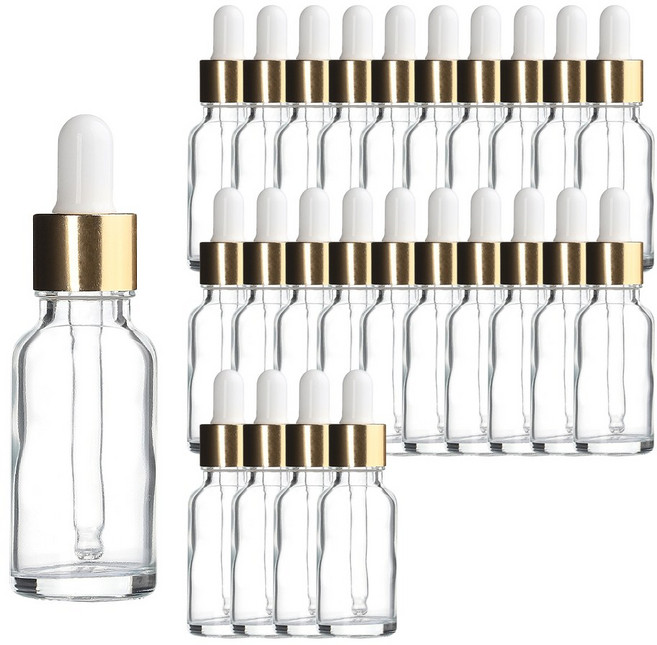 골드 뚜껑 20ml 25개 스포이드 투명 공병 향수용기