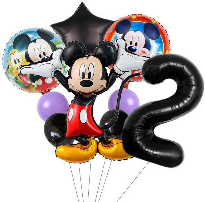 미키 미니 마우스 호일 풍선 생일 파티 크리스마스 장식 공기 샤워, 12. 1 set