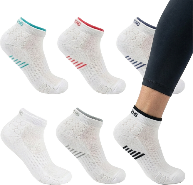 타이트엔드 여성용 원 바운딩 이중목 스포츠양말, 혼합색상, 6개