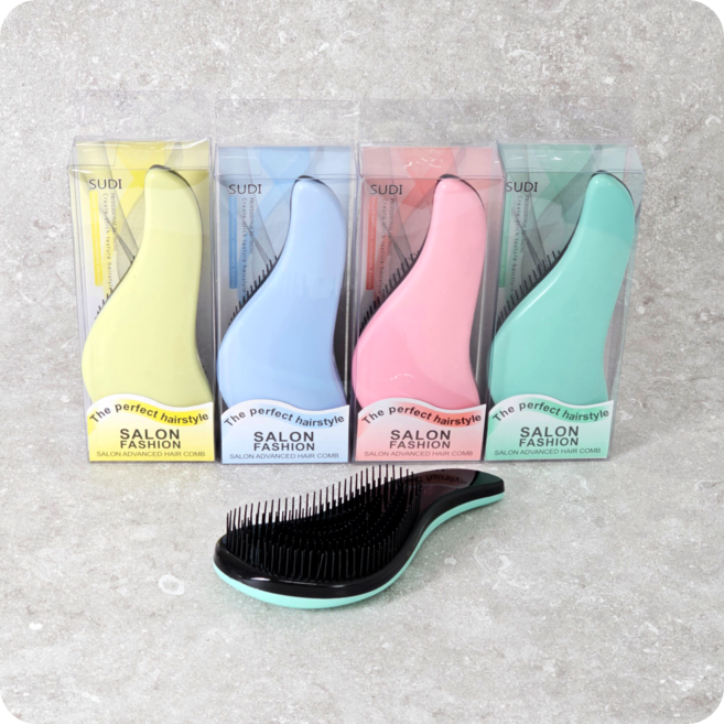 웻브러쉬 쿠션브러쉬 젖은머리용 엉킨머리 두피마사지 CP크리에이티브, 1개, 블루