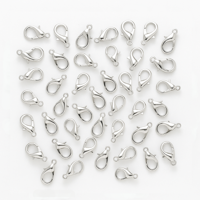 랍스터 고리 연결고리 키링 부자재 14mm, 30개, 실버