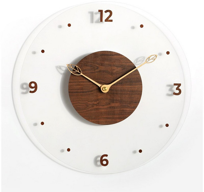 리빙쉘 모던 초저소음 세이코 무브먼트 원목 벽시계 2종, 체리우드30센치
