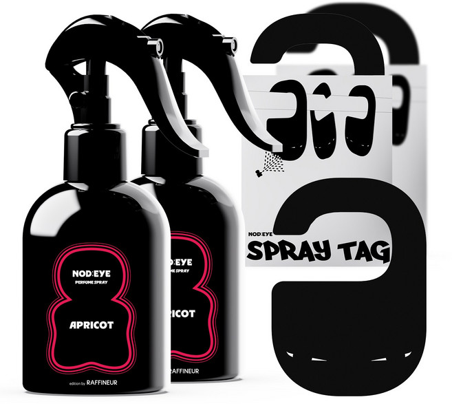 노드아이 퍼퓸 스프레이&태그 더블세트 룸스프레이 대용량 섬유향수 드레스퍼퓸, 2개, 200ml, 애프리콧