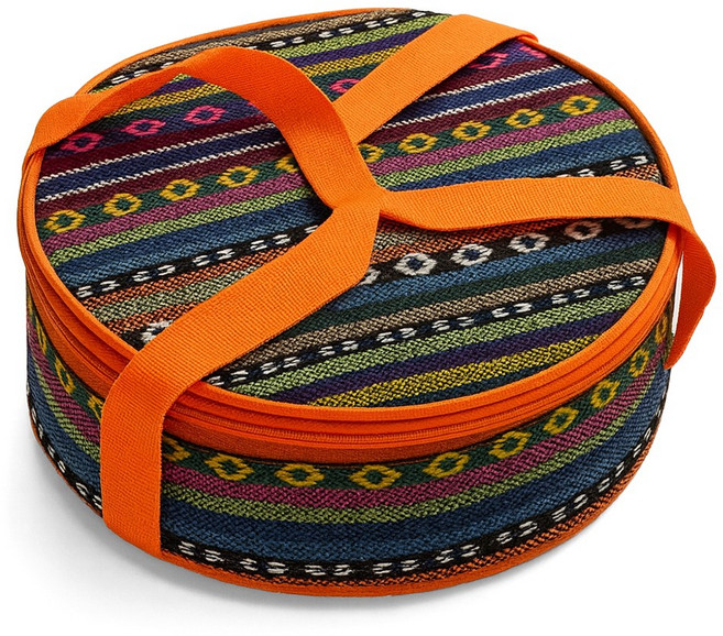 다용도 원형가방 식기 접시가방, 1개, 에스닉, 1단